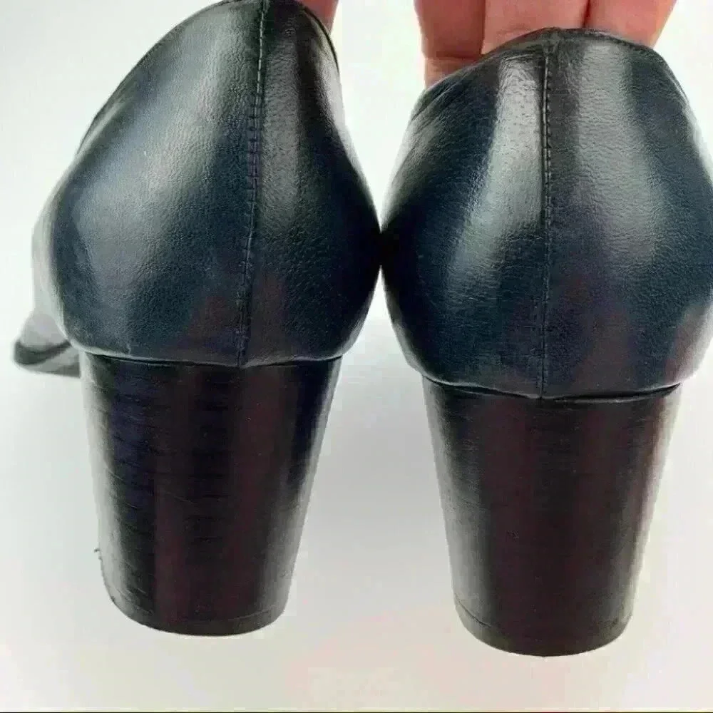 Massimo heels size 42 navy blue Italian leather